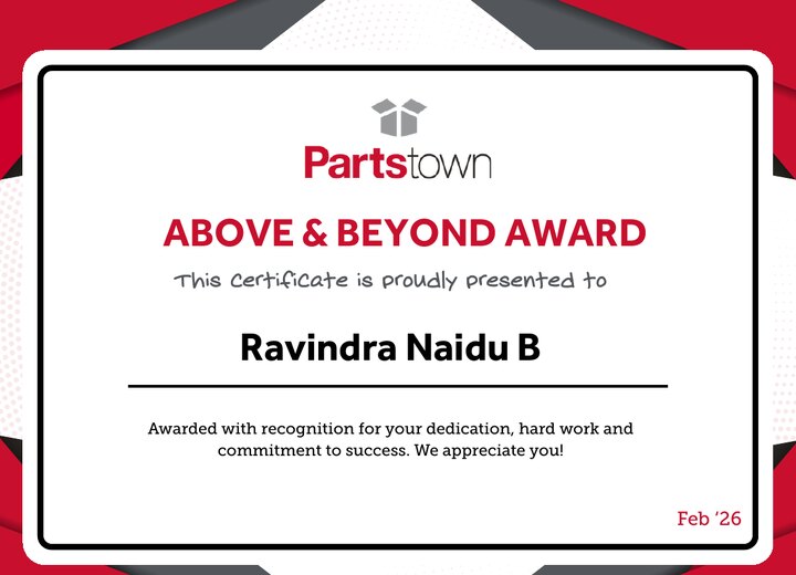 Above and Beyond employee recognition certificate