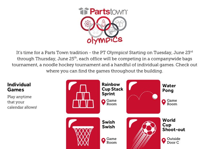 2026 Parts Town Olympics desk drop